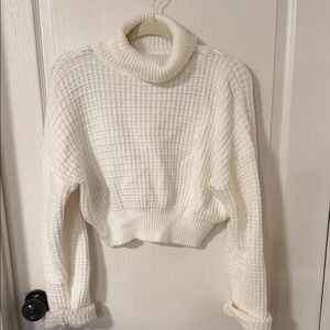 Willow & Root Cozy White Turtleneck Sweater size L